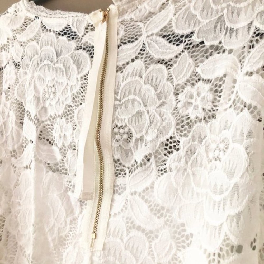 Rachel Roy Vivian Lace Bell Sleeve Blouse Top Eggshell 0X NWT - Picture 13 of 16